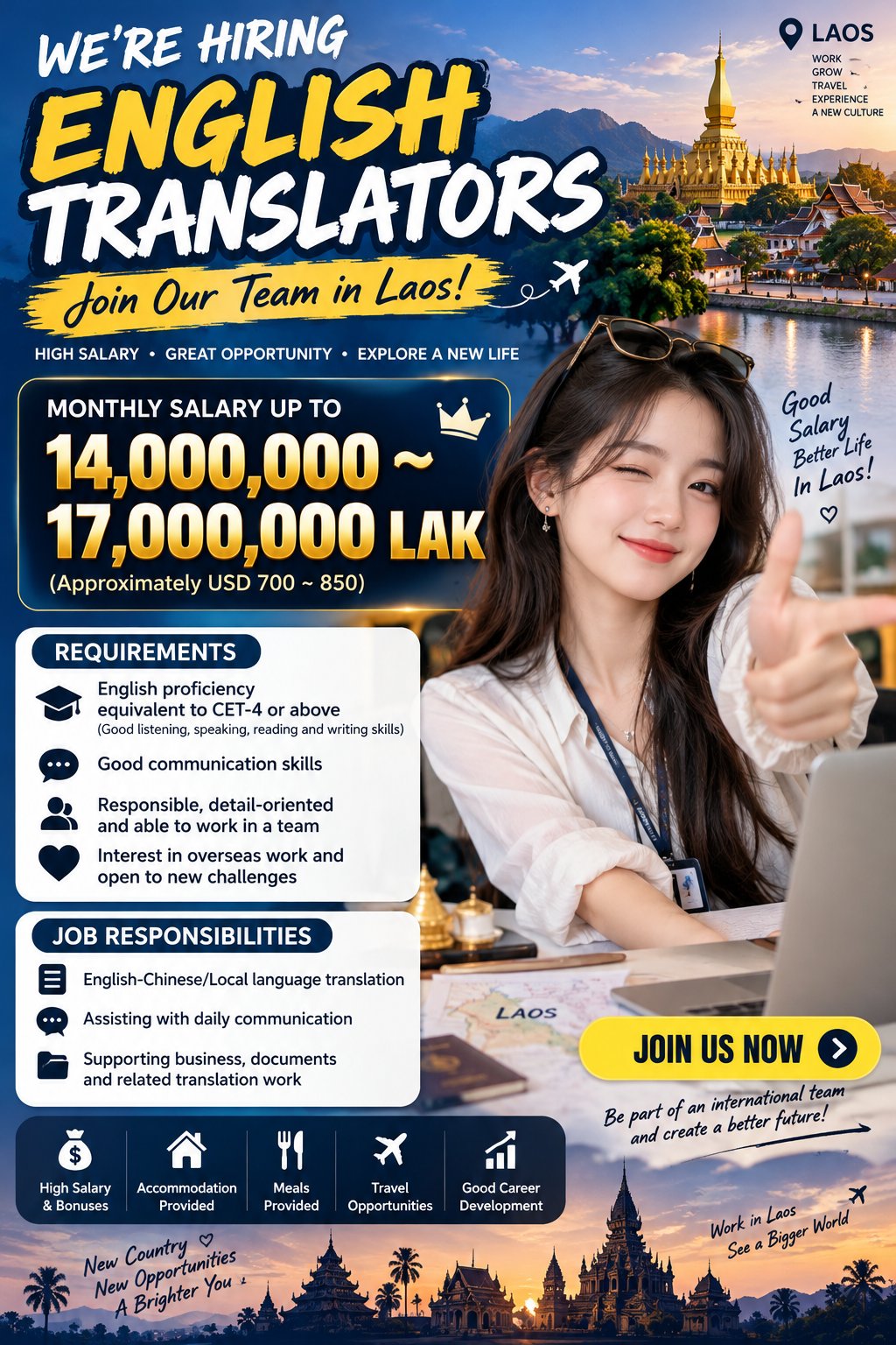 ໃບປະກາດວຽກ: English Translators – Wangtong Trading Co., Ltd